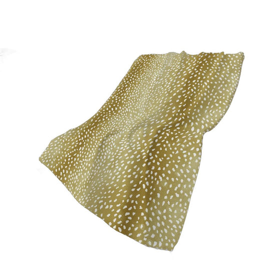 50" X 70" Ivory And Gold Animal Print Polyester Woven Plush Throw Blanket