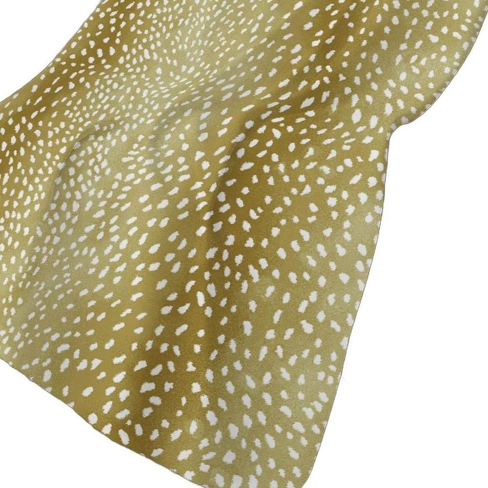 50" X 70" Ivory And Gold Animal Print Polyester Woven Plush Throw Blanket