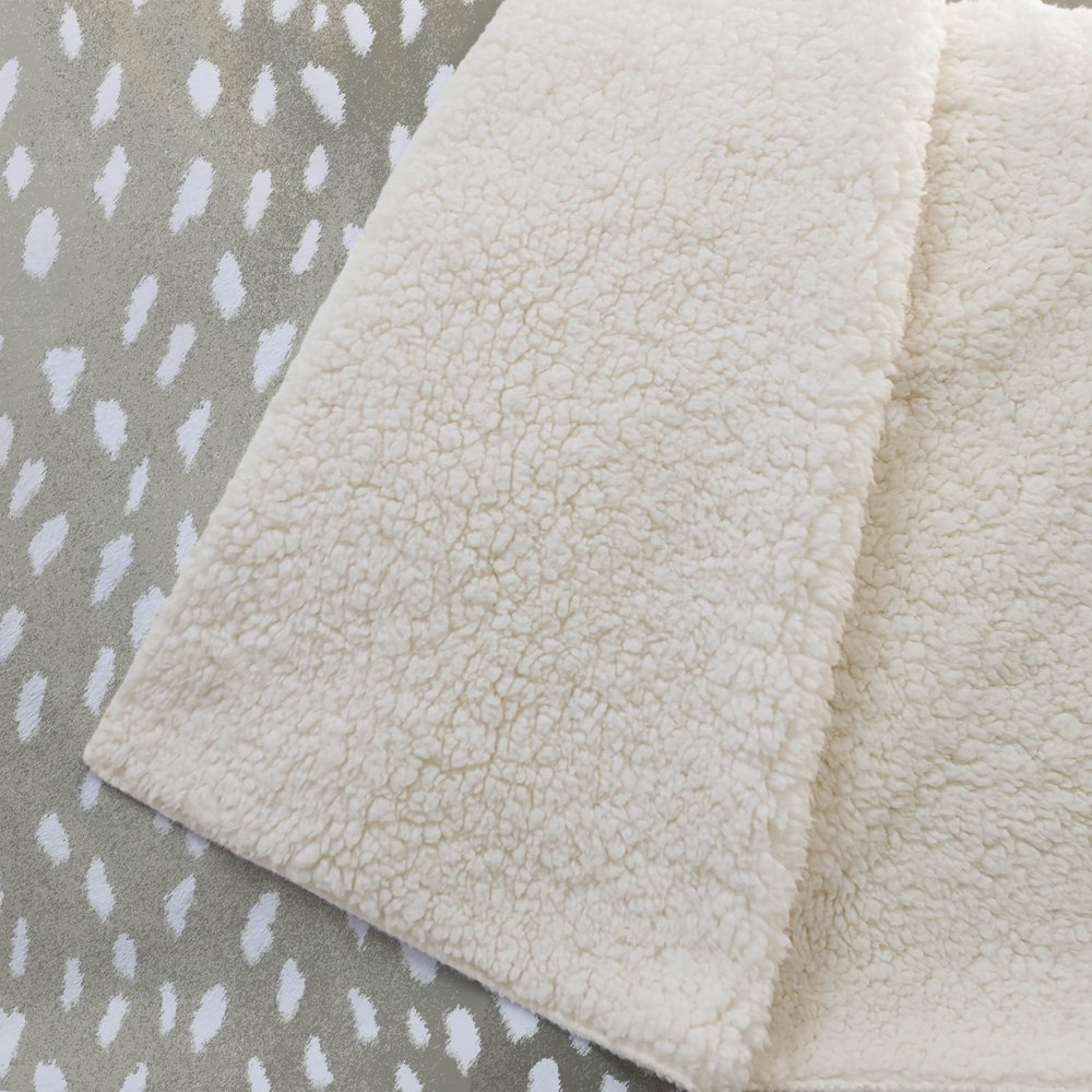 50" X 70" Fawn And Ivory Animal Print Polyester Woven Plush Throw Blanket