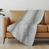 50" X 70" Gray And Ivory Animal Print Polyester Woven Plush Throw Blanket