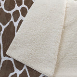50" X 70" Coffee And Ivory Animal Print Polyester Woven Plush Throw Blanket
