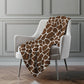 50" X 70" Coffee And Ivory Animal Print Polyester Woven Plush Throw Blanket