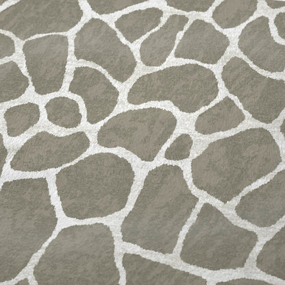 50" X 70" Taupe And Ivory Animal Print Polyester Woven Plush Throw Blanket