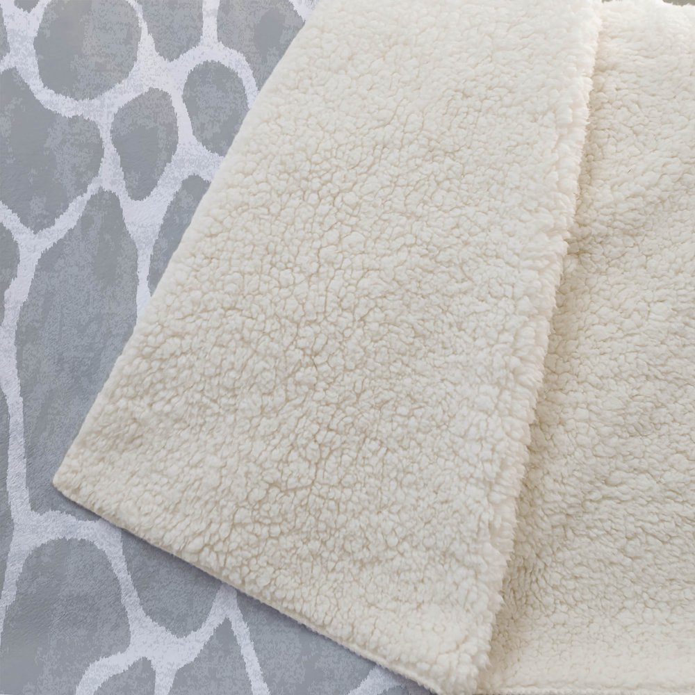 50" X 70" Gray And Ivory Giraffe Microfiber Plush Throw Blanket