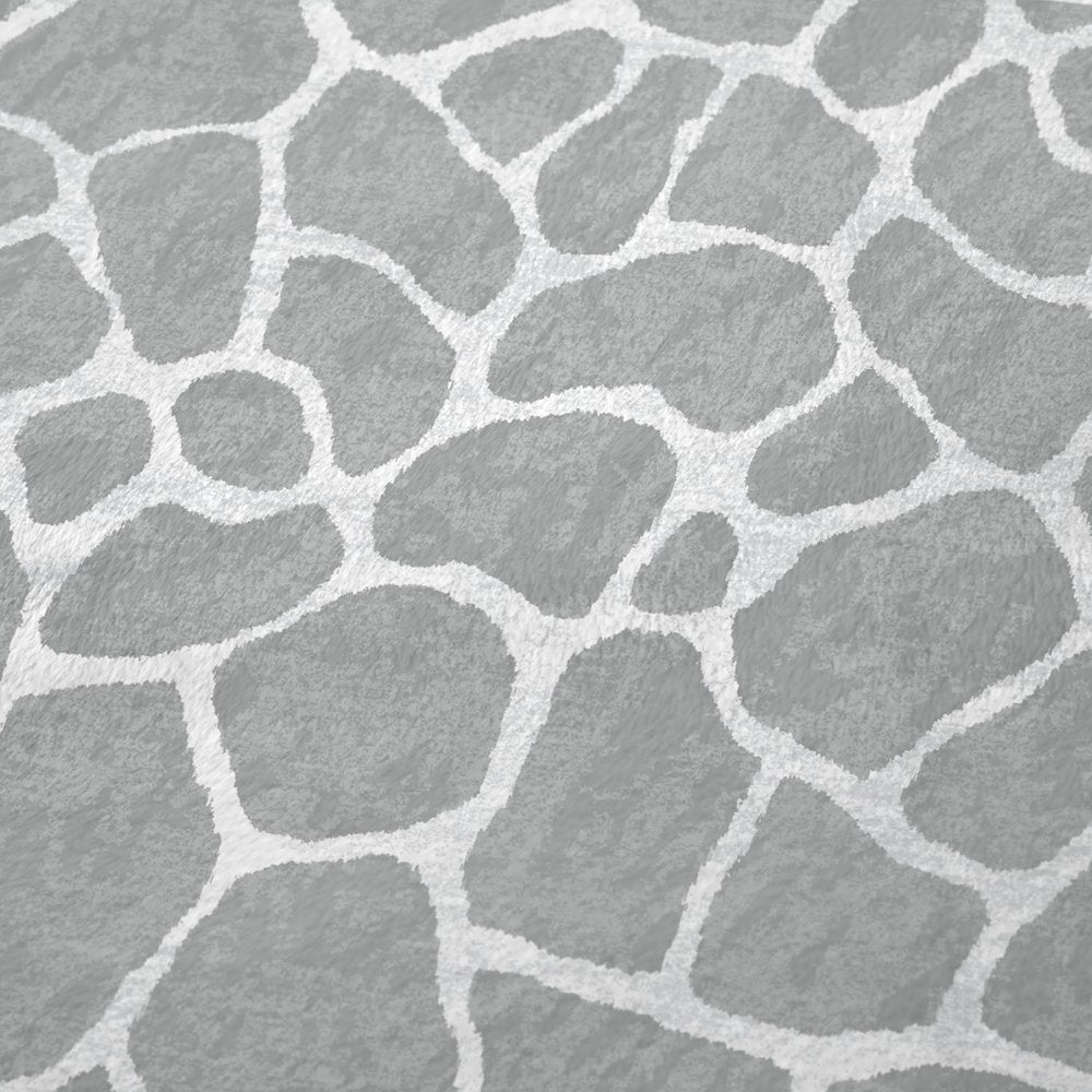 50" X 70" Gray And Ivory Animal Print Polyester Woven Plush Throw Blanket