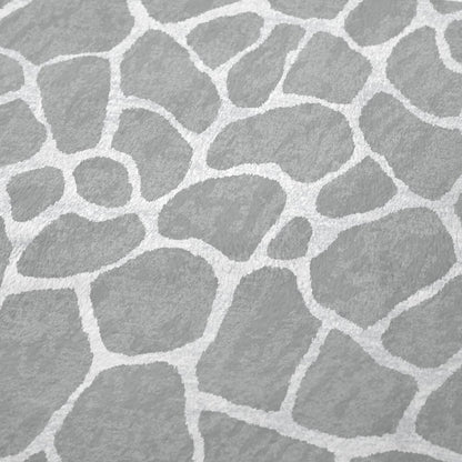 50" X 70" Gray And Ivory Animal Print Polyester Woven Plush Throw Blanket