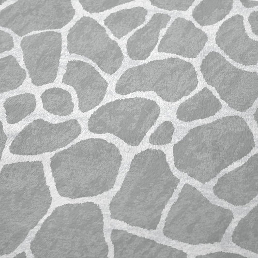 50" X 70" Gray And Ivory Animal Print Polyester Woven Plush Throw Blanket