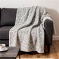 50" X 70" Gray And Ivory Giraffe Microfiber Plush Throw Blanket