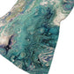 50" X 70" Teal And Ivory Abstract Polyester Woven Plush Throw Blanket