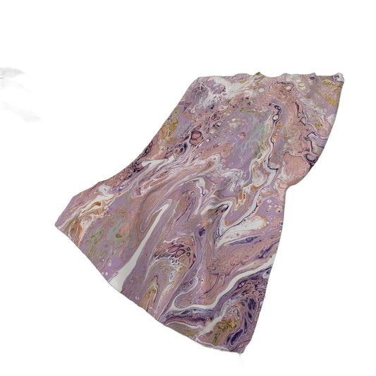 50" X 70" Lavender Pink And Ivory Abstract Plush Throw Blanket
