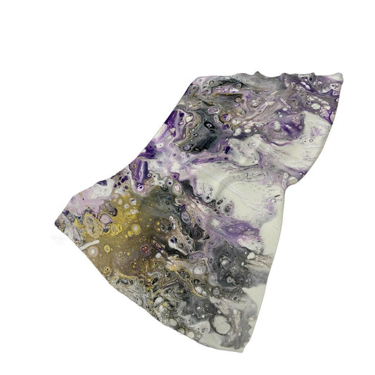 50" X 70" Amethyst And Ivory Abstract Polyester Woven Plush Throw Blanket