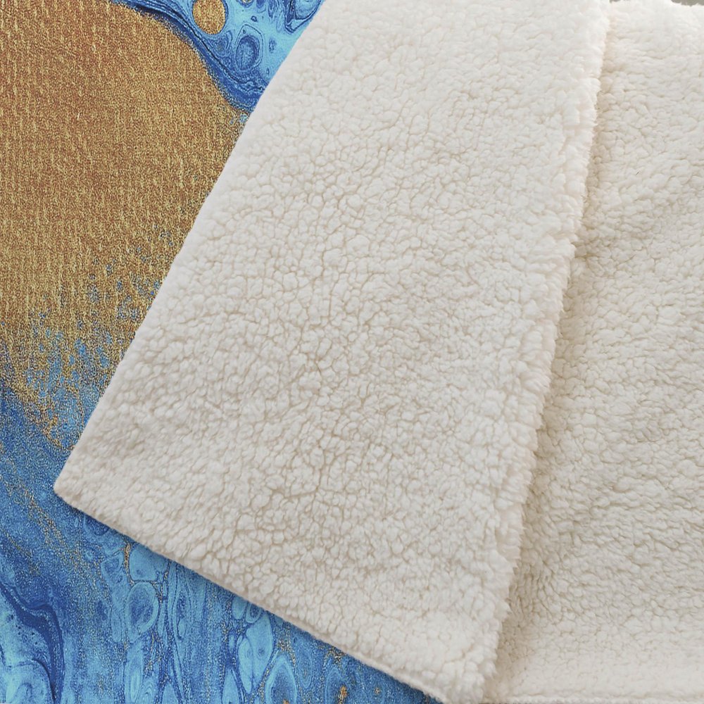 50" X 70" Cobalt And Copper Abstract Microfiber Plush Throw Blanket
