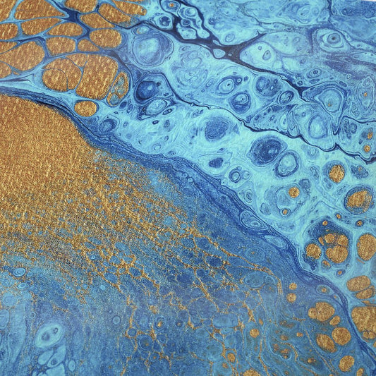 50" X 70" Cobalt And Copper Abstract Microfiber Plush Throw Blanket