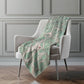 50" X 70" Mint Green And Ivory Abstract Polyester Woven Plush Throw Blanket