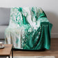 50" X 70" Green And Ivory Abstract Microfiber Plush Throw Blanket