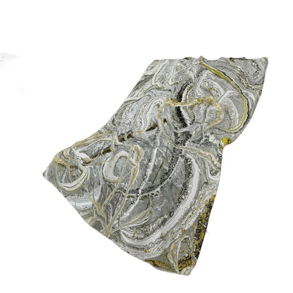 50" X 70" Ivory And Charcoal Abstract Polyester Woven Plush Throw Blanket