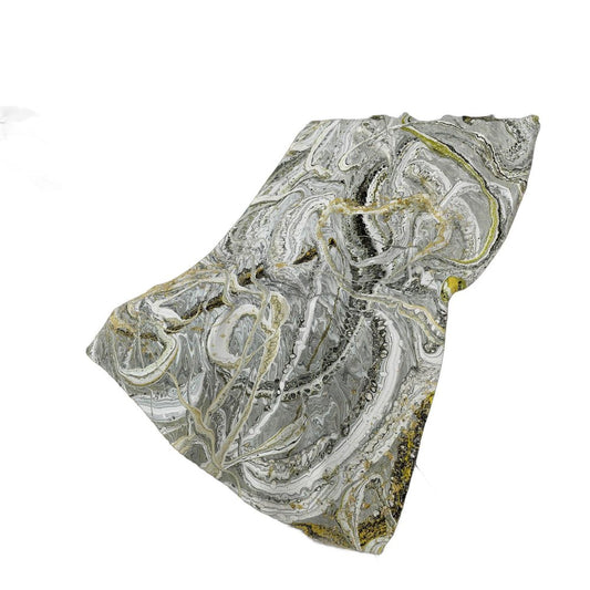 50" X 70" Ivory And Charcoal Abstract Polyester Woven Plush Throw Blanket