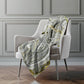 50" X 70" Ivory And Charcoal Abstract Polyester Woven Plush Throw Blanket