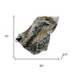 50" X 70" Ivory Black And Gold Abstract Plush Throw Blanket