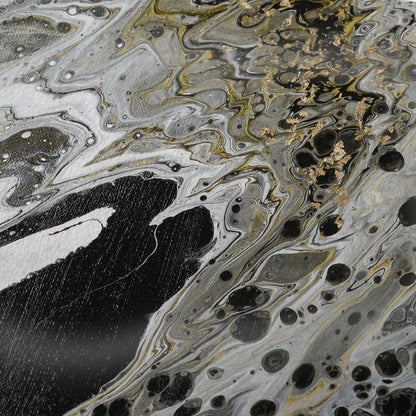 50" X 70" Ivory Black And Gold Abstract Plush Throw Blanket