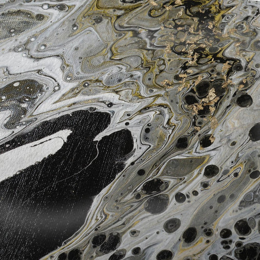 50" X 70" Ivory Black And Gold Abstract Plush Throw Blanket