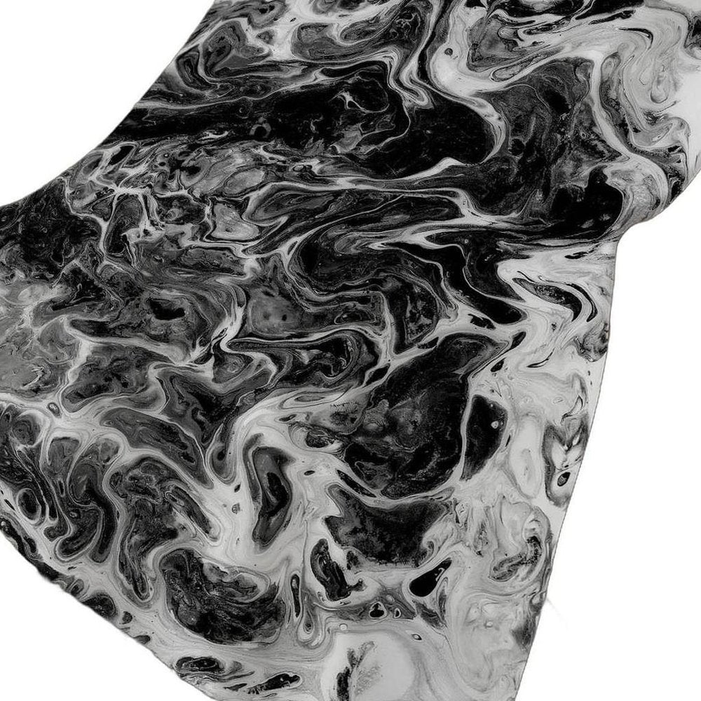 50" X 70" Ivory And Black Abstract Polyester Woven Plush Throw Blanket