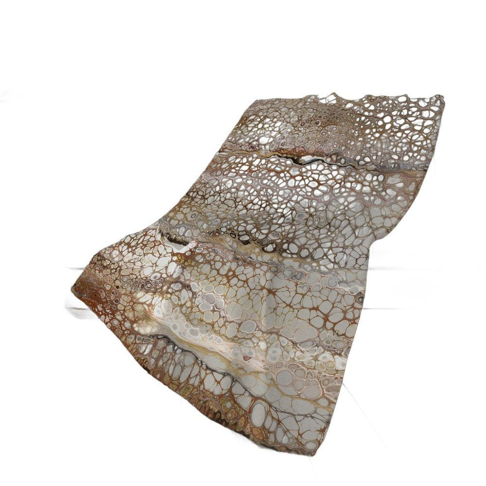 50" X 70" Chocolate And Ivory Abstract Polyester Woven Plush Throw Blanket