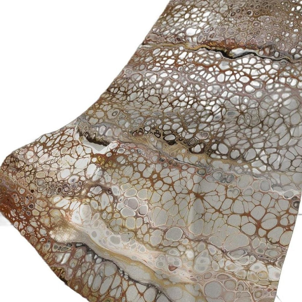 50" X 70" Chocolate And Ivory Abstract Polyester Woven Plush Throw Blanket