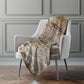 50" X 70" Chocolate And Ivory Abstract Polyester Woven Plush Throw Blanket