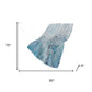 50" X 70" Teal And Ivory Abstract Polyester Woven Plush Throw Blanket