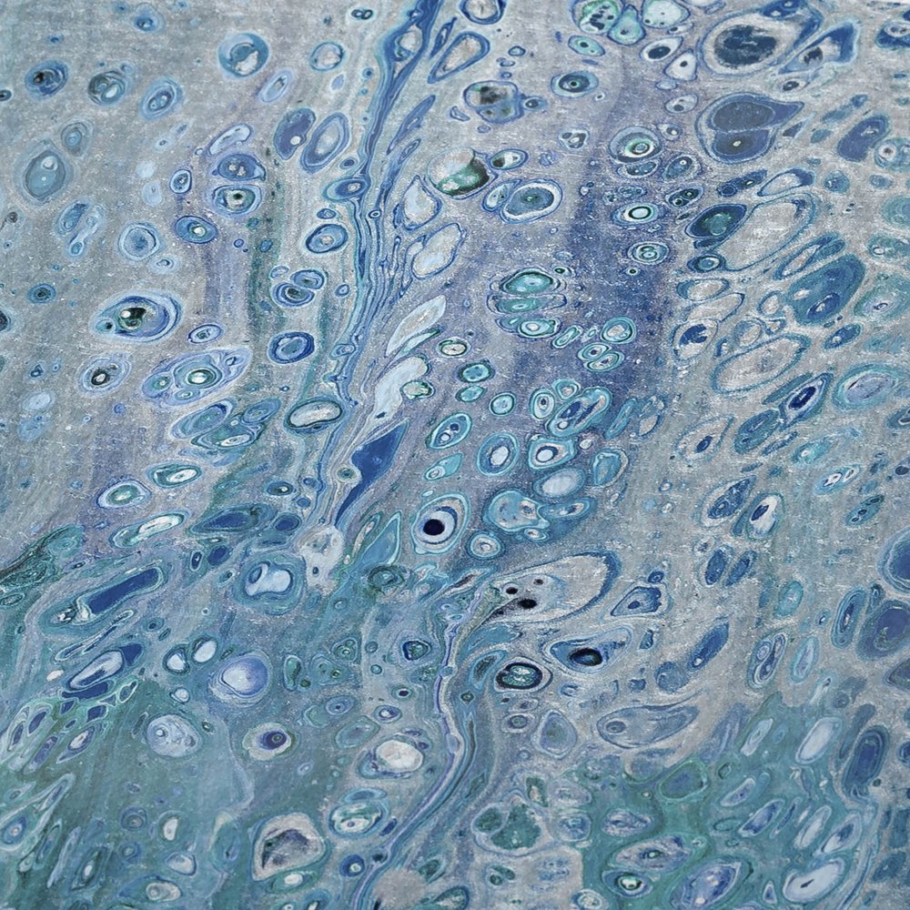 50" X 70" Teal And Ivory Abstract Polyester Woven Plush Throw Blanket