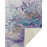 50" X 70" Purple Ivory And Teal Abstract Microfiber Plush Throw Blanket