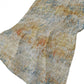 50" X 70" Beige Blue And Gold Abstract Polyester Woven Plush Throw Blanket