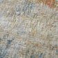 50" X 70" Beige Blue And Gold Abstract Polyester Woven Plush Throw Blanket