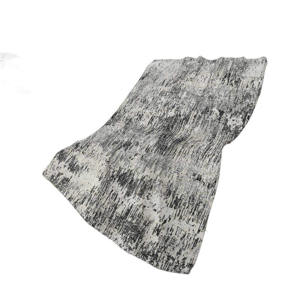 50" X 70" Gray And Silver Abstract Polyester Woven Plush Throw Blanket