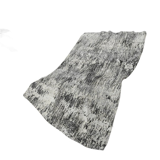 50" X 70" Gray And Silver Abstract Polyester Woven Plush Throw Blanket