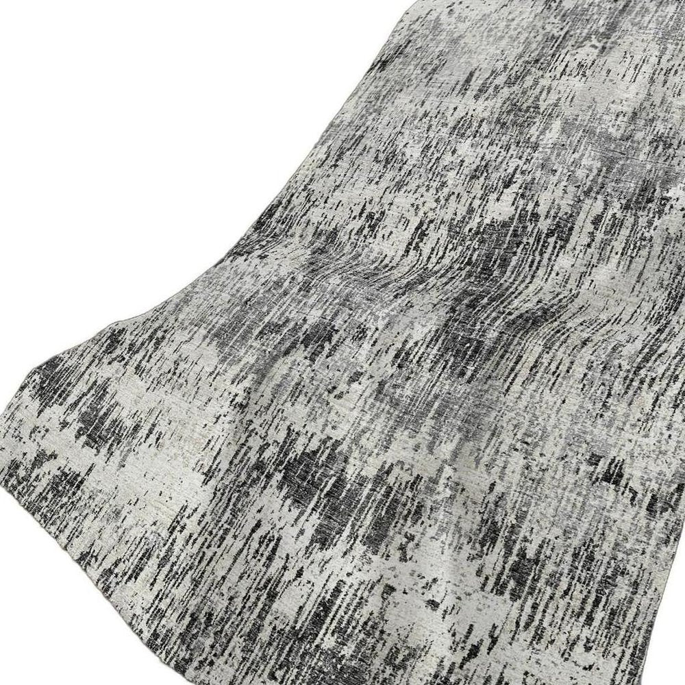 50" X 70" Gray And Silver Abstract Polyester Woven Plush Throw Blanket