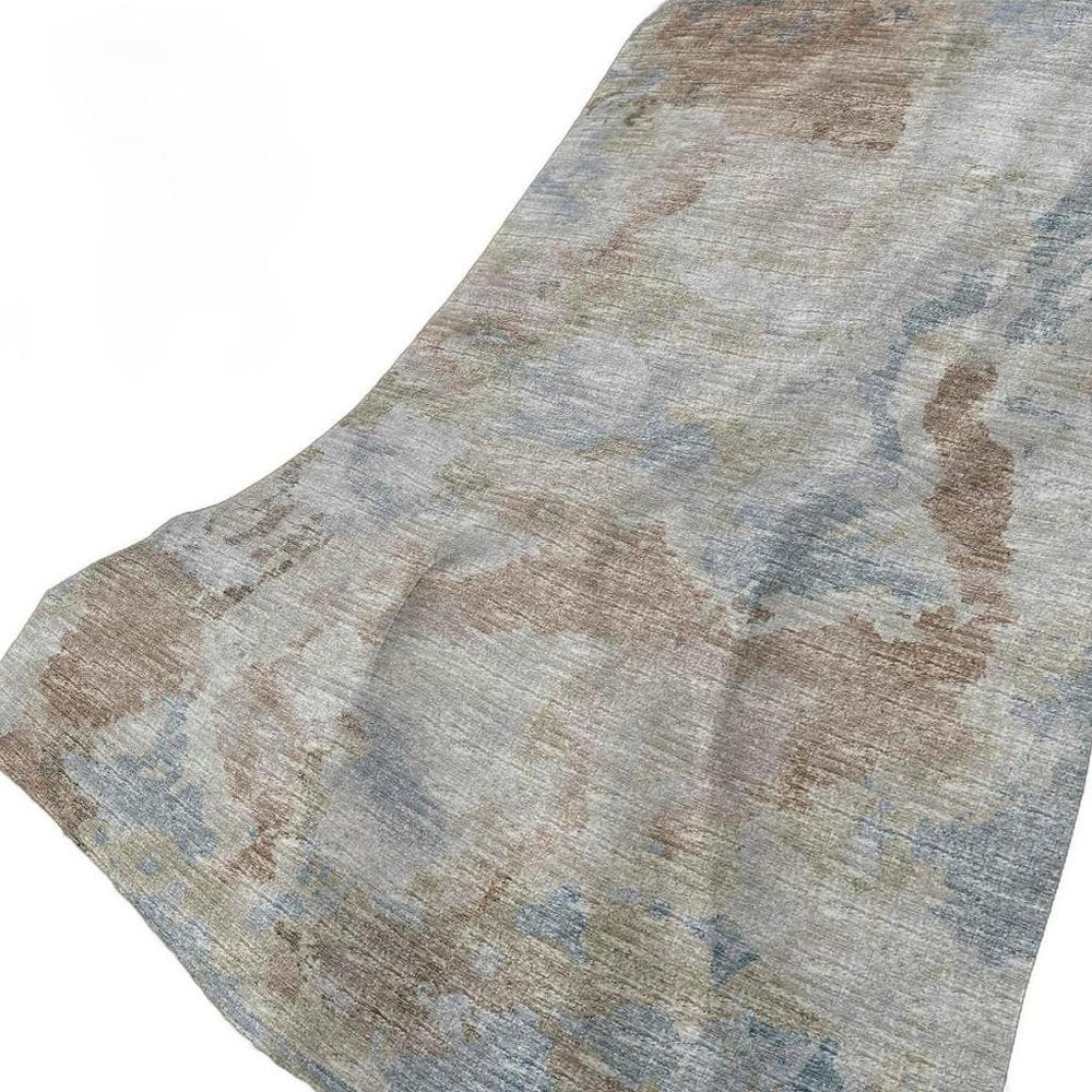 50" X 70" Gray And Coffee Abstract Polyester Woven Plush Throw Blanket