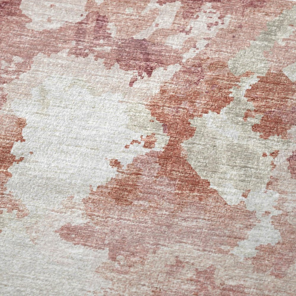 50" X 70" Pink And Ivory Abstract Plush Throw Blanket