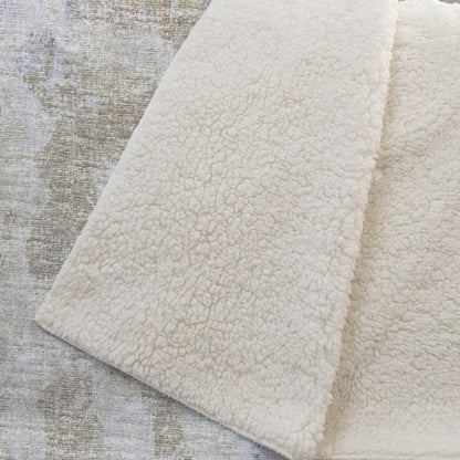 50" X 70" Ivory And Beige Abstract Plush Throw Blanket