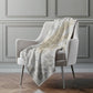 50" X 70" Ivory And Beige Abstract Polyester Woven Plush Throw Blanket