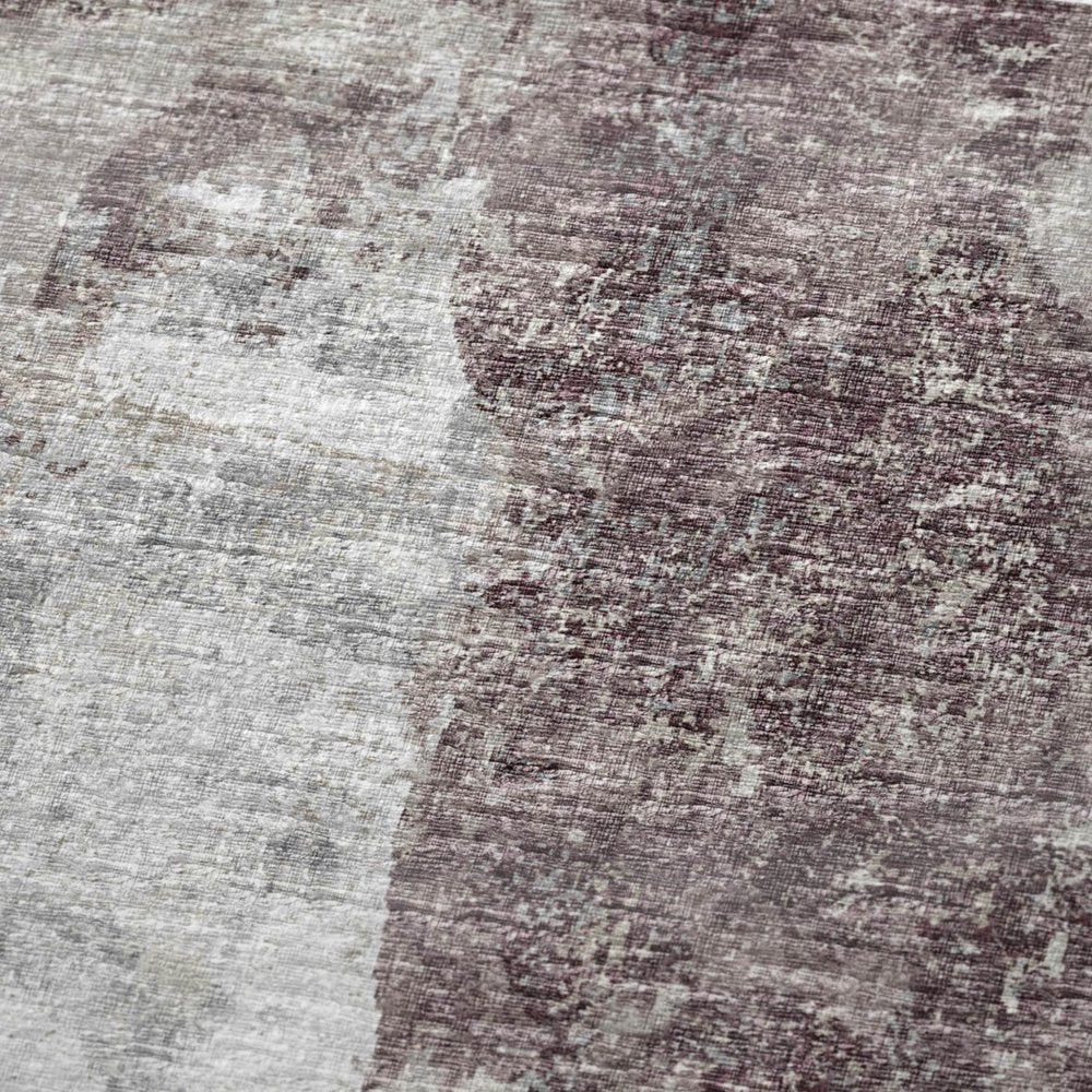 50" X 70" Plum Ivory And Gray Abstract Plush Throw Blanket
