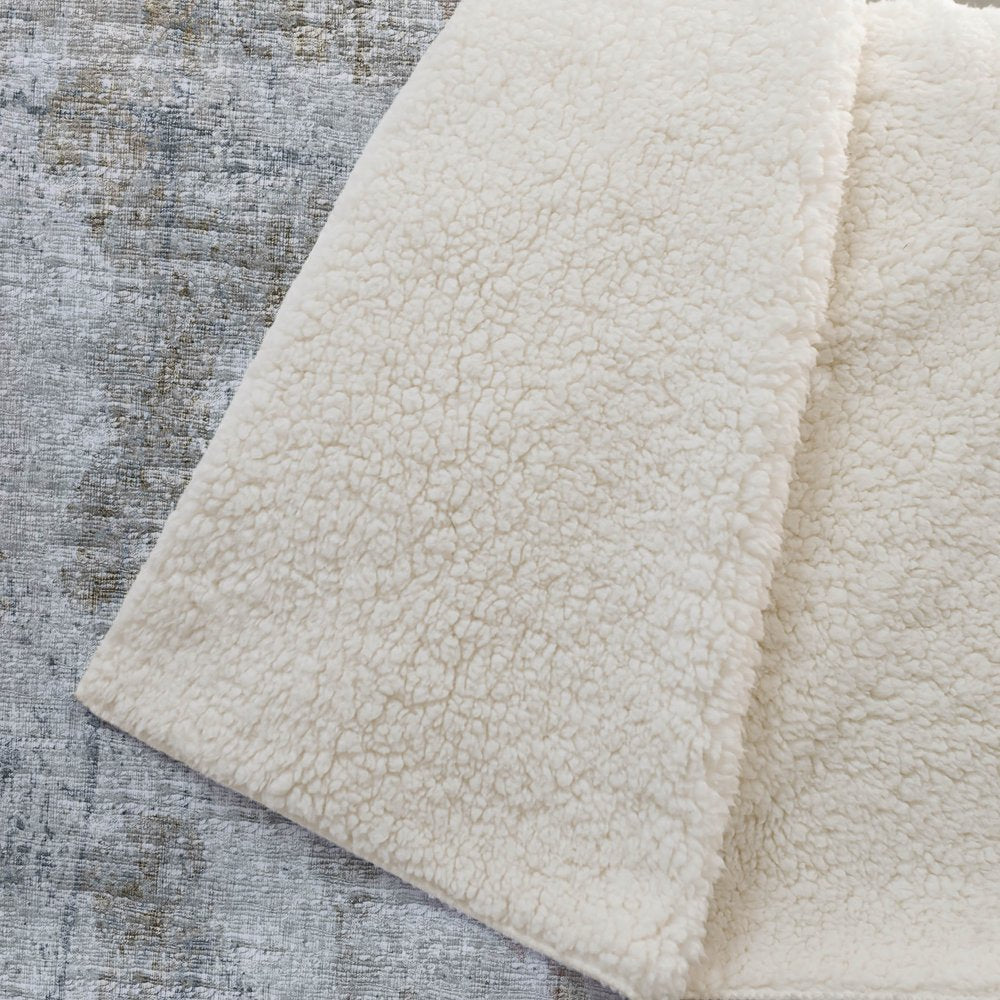 50" X 70" Beige Gray And Ivory Abstract Polyester Woven Plush Throw Blanket