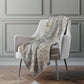 50" X 70" Beige Gray And Ivory Abstract Polyester Woven Plush Throw Blanket