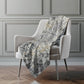 50" X 70" Black Silver And Gray Abstract Polyester Woven Plush Throw Blanket