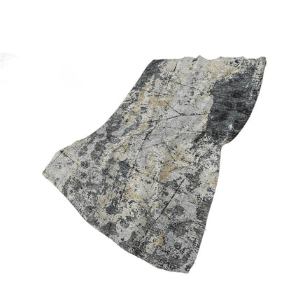50" X 70" Black Silver And Gray Abstract Polyester Woven Plush Throw Blanket