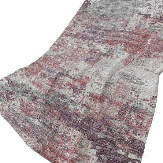 50" X 70" Pink Silver And Gray Abstract Plush Throw Blanket