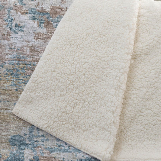 50" X 70" Teal Beige And Ivory Abstract Plush Throw Blanket