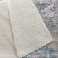 50" X 70" Teal Beige And Ivory Abstract Polyester Woven Plush Throw Blanket