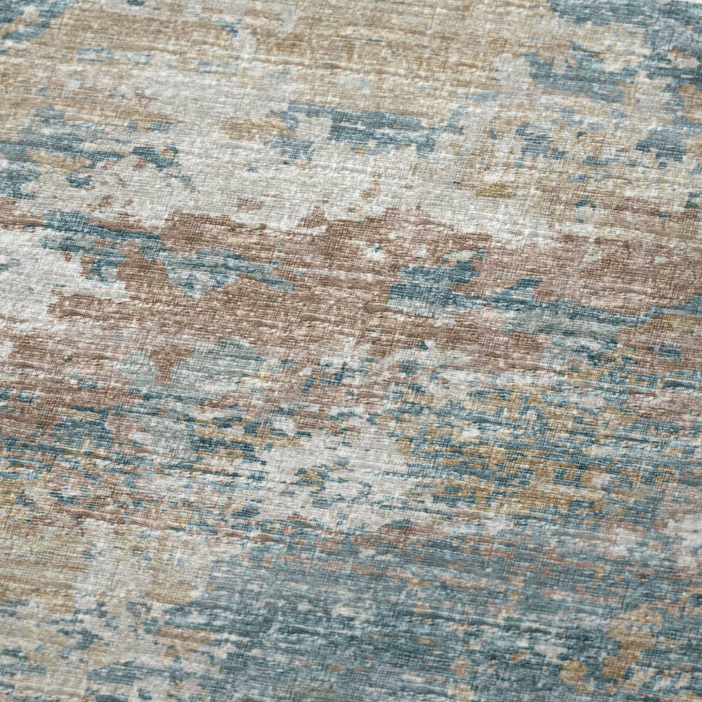 50" X 70" Teal Beige And Ivory Abstract Polyester Woven Plush Throw Blanket